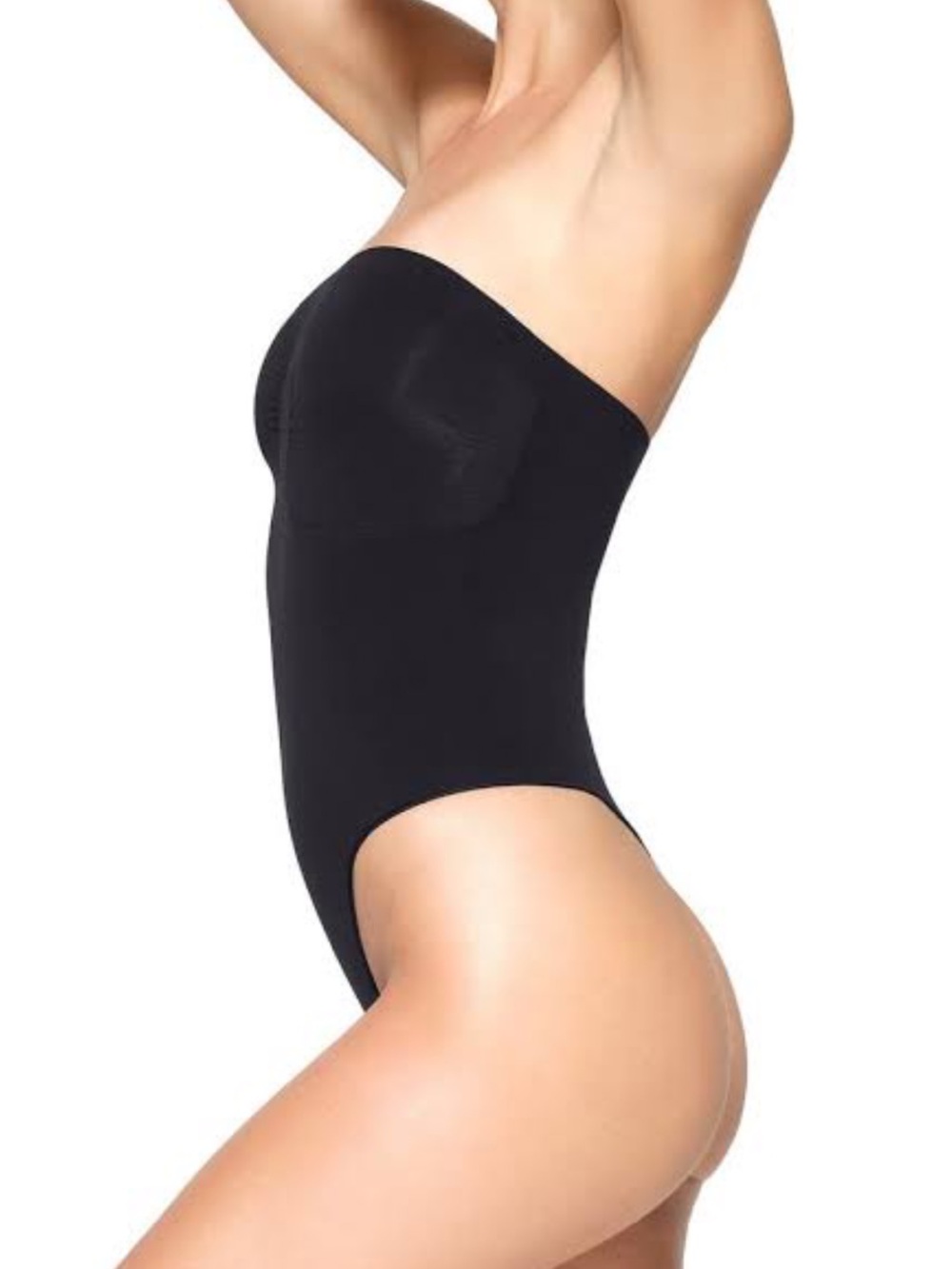 SKIMS Seamless Sculpt Strapless Thong Bodysuit Onyx Size S - Picture 2 of 11